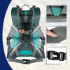 Finvizo 45L hiking backpack with airflow frame, feature and compartment overview