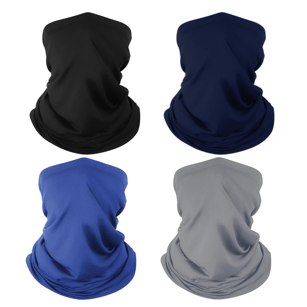 Cyclist wearing UPF 50+ neck gaiter and arm sleeves for sun protection