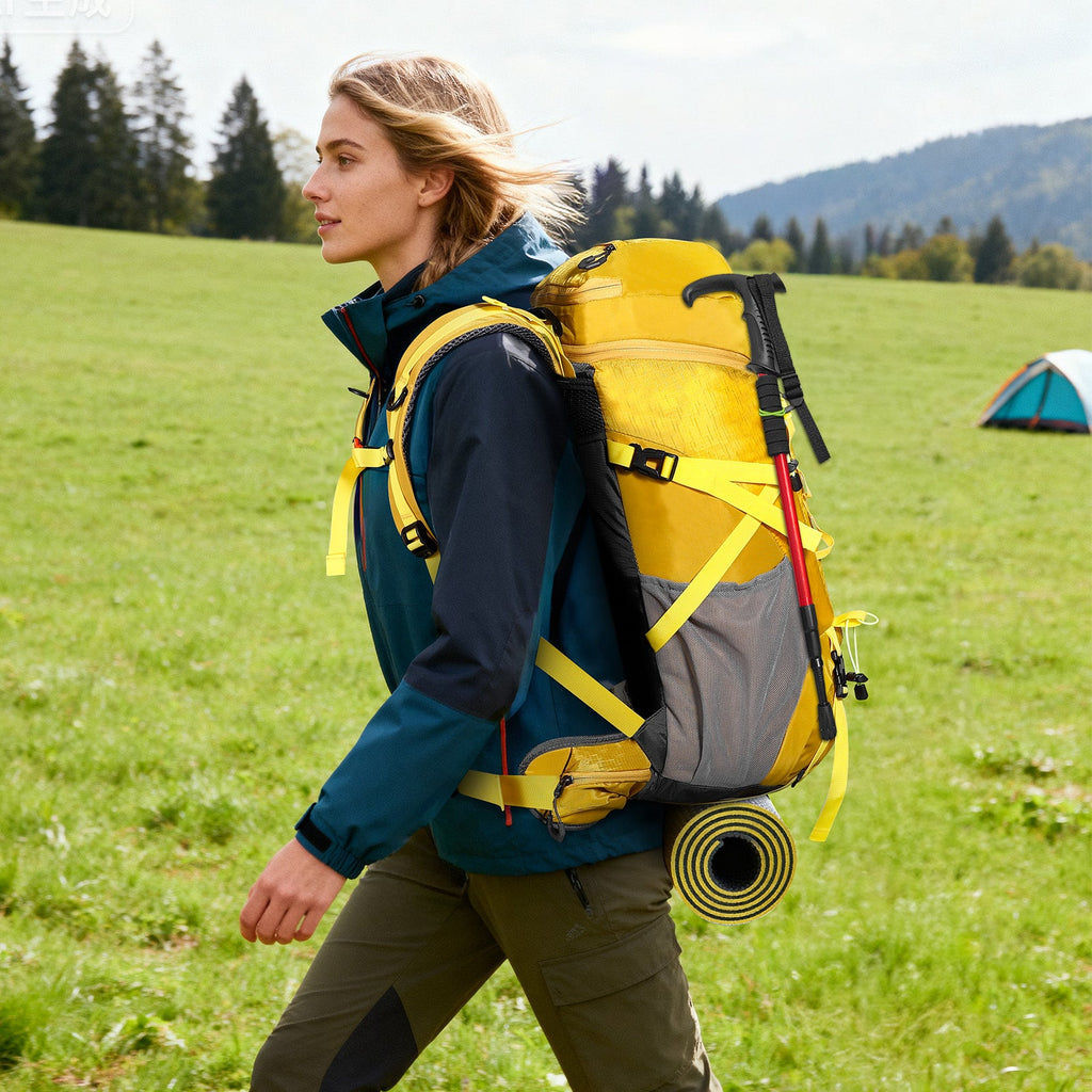 Student with a Finvizo 50L backpack outdoors - back to school outdoor club gear