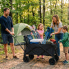 Finvizo collapsible wagon loaded with camping gear at family campsite