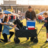 Finvizo collapsible wagon loaded with sports gear at family tailgate event