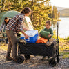 Finvizo folding wagon at a family campground with gear loaded
