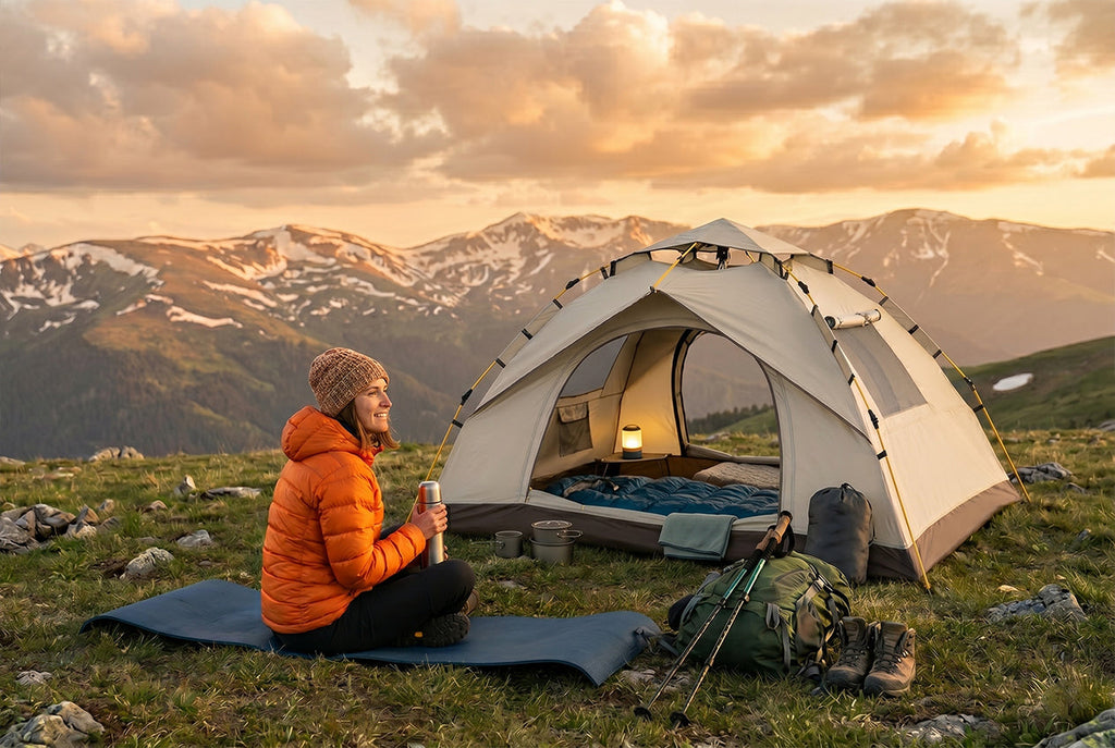 Finvizo 2-Person Lightweight Backpacking Tent for mountain summit camping — single wall vs double wall tent