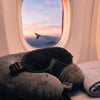 Finvizo 3D Sleep Mask 2-Pack on travel pillow with airplane window - fall asleep faster travel time zones - USA