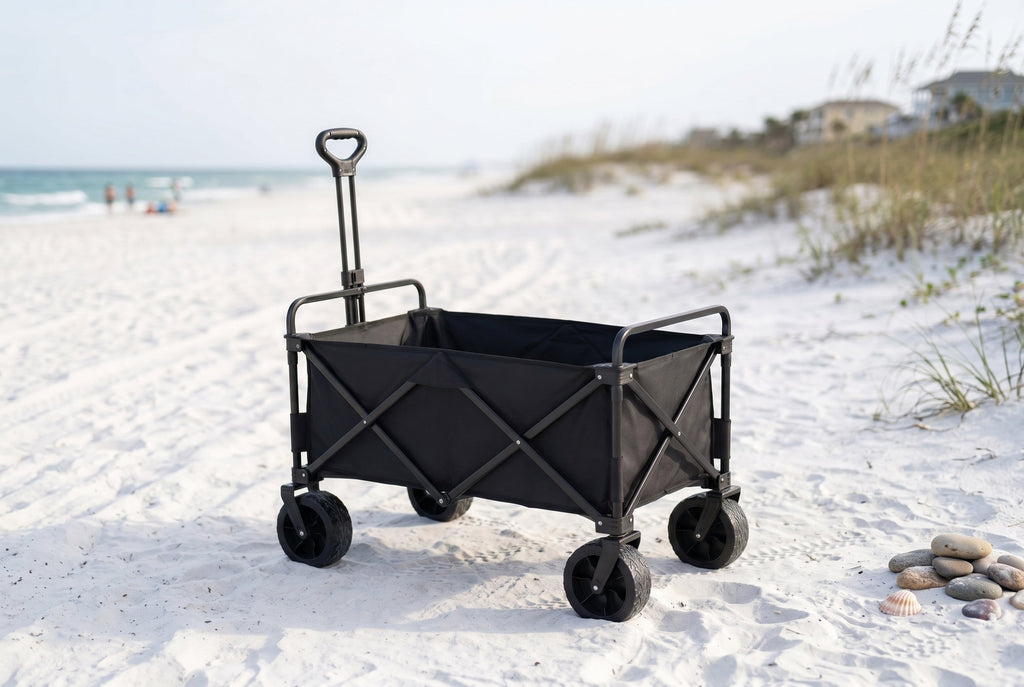 Finvizo all-terrain folding wagon in use on outdoor terrain