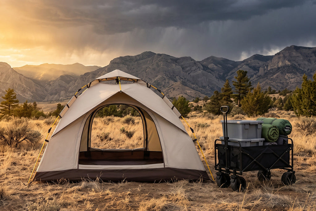 Finvizo camping gear setup for variable weather in Yellowstone National Park - camping yellowstone gear weather