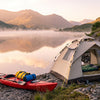 Finvizo dry bags loaded in a sea kayak hatch - kayak camping waterproofing