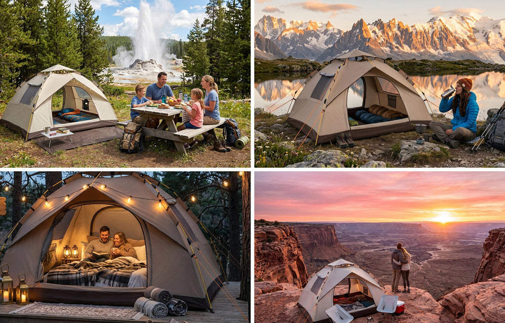 Finvizo family camping tent packed for easy transport