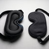 Finvizo 3D Sleep Mask vs flat sleep mask side by side comparison - 3D contoured vs flat mask pressure test