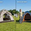 Finvizo instant tent vs traditional tent comparison for American campers outdoor setup