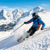 Skier wearing Finvizo lightweight balaclava on sunny spring mountain slope