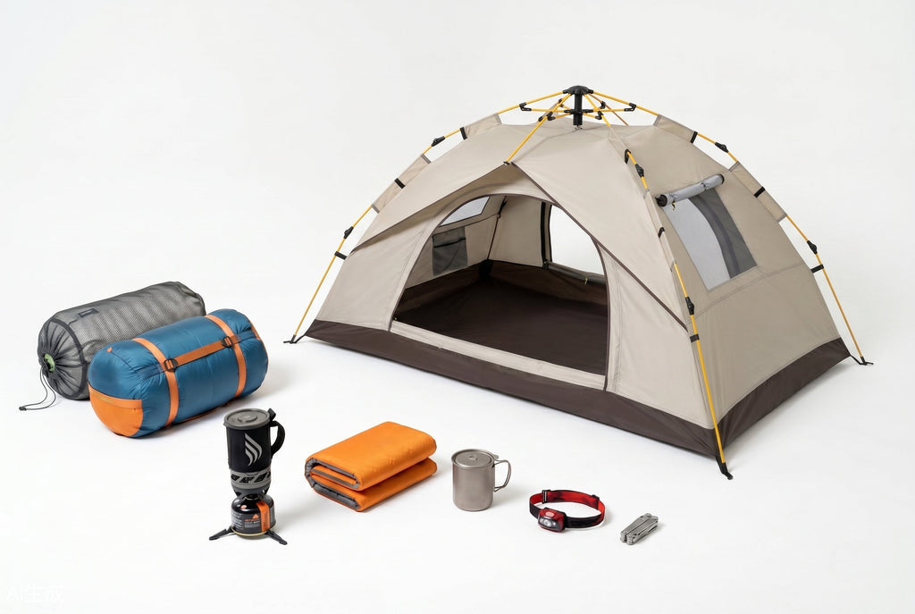 Finvizo sleeping bag paired with compatible camping gear