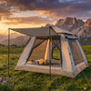 Finvizo canvas tent and nylon tent side by side for USA camping comparison - canvas vs nylon tent guide