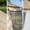 Water droplets beading on Finvizo camping tent fabric in damp conditions