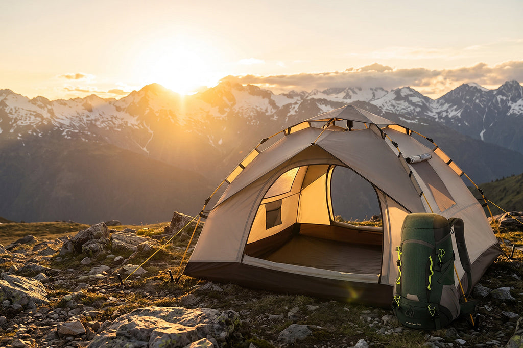 Finvizo Lightweight Tent and 50L Backpack at a Colorado alpine campsite - colorado high altitude camping