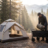 Finvizo camping tent setup at pristine wilderness campsite - leave no trace principles resp