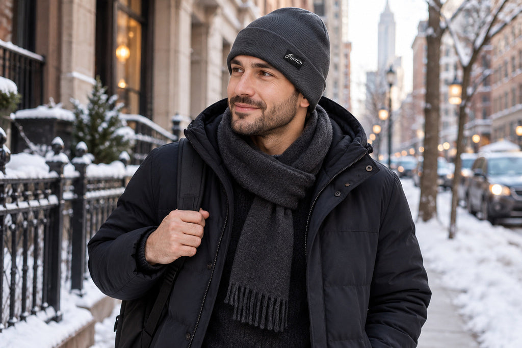 Finvizo cuffed knit hats for secure winter styling - how to wear a beanie