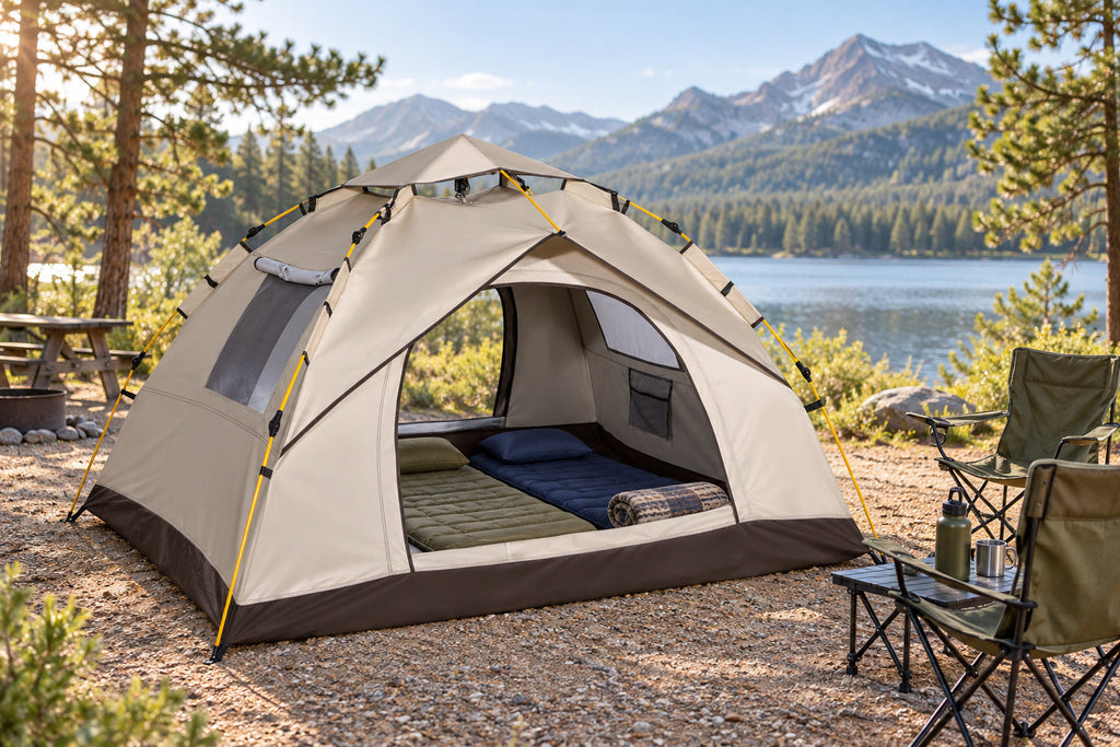 Finvizo instant tent at a family campsite - how much is a tent