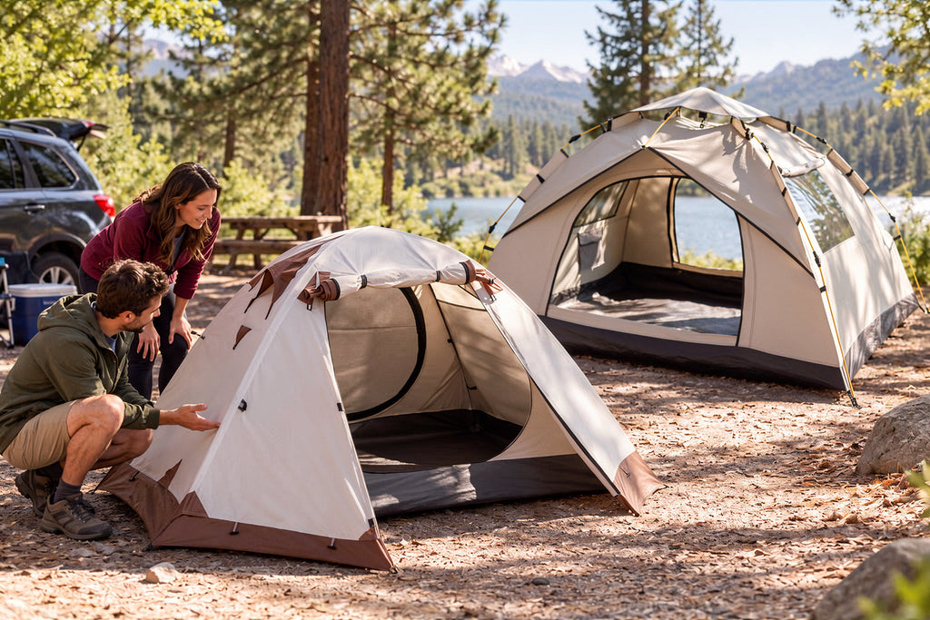 Finvizo 2-Person Backpacking Tent for campsite capacity planning - pop up 4 person tent