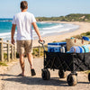 Finvizo 600 lb Collapsible Wagon Cart for mixed beach approach - large wheel beach cart