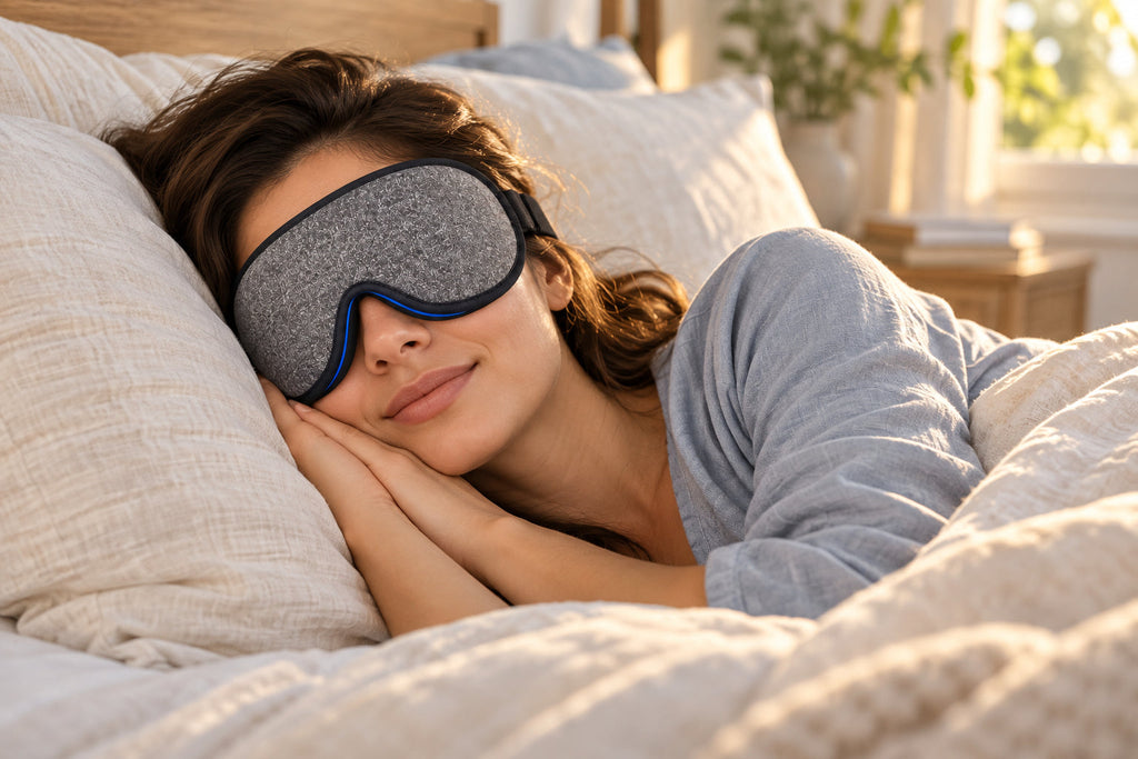 Finvizo 3D Contoured Sleep Eye Mask for a bedtime routine - reusable eye mask