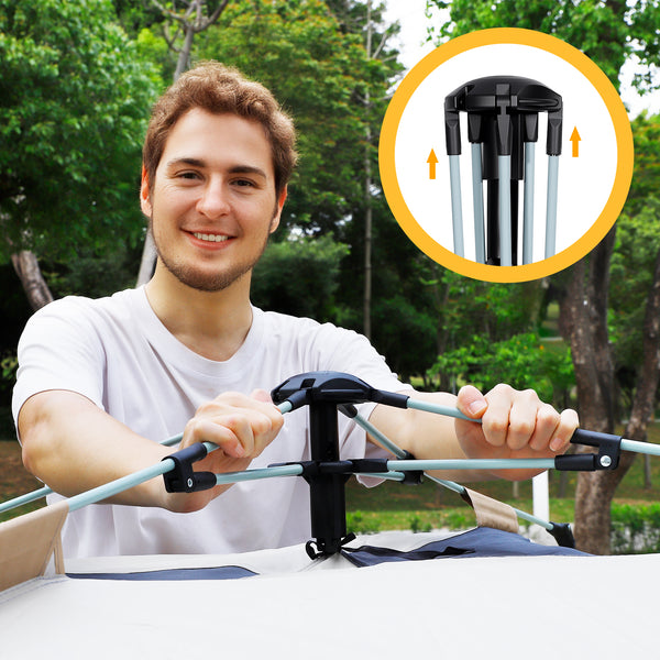 3-4/6-8 Person Instant Pop Up Camping Tent with Porch