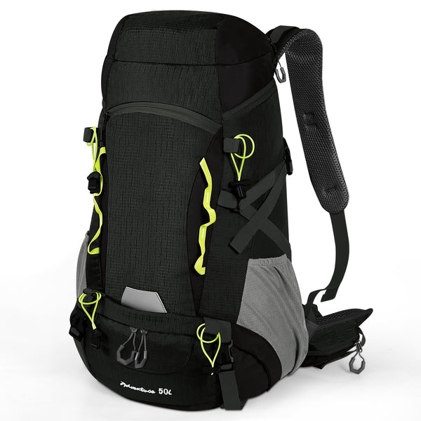 Finvizo 50L Camping Backpack with Rain Cover - Large Capacity Hiking Rucksack