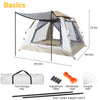 3-4/6-8 Person Instant Pop Up Camping Tent with Porch