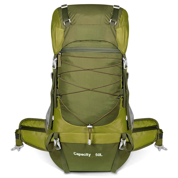 Finvizo 50L Ultralight Hiking Backpack with Rain Cover - Lightweight Foldable Travel Daypack