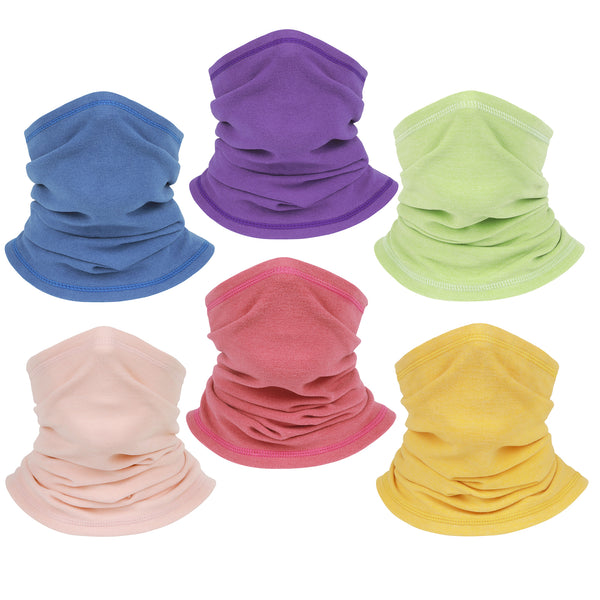 Finvizo Winter Fleece Neck Gaiter (4-Pack/6-Pack) | Windproof Thermal Tube Scarf & Helmet Liner for Men Women