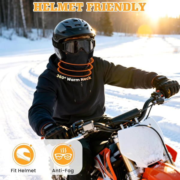 Windproof fleece neck gaiter 4 pack for skiing and cold weather sports