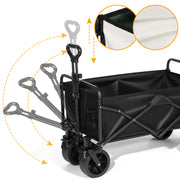 Ergonomic adjustable handle for easy pulling of heavy duty utility wagon cart