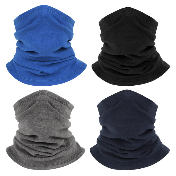 Finvizo Winter Fleece Neck Gaiter (4-Pack/6-Pack) | Windproof Thermal Tube Scarf & Helmet Liner for Men Women