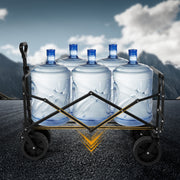 Heavy duty wagon cart 600lb load test with multi-bag mulch transport