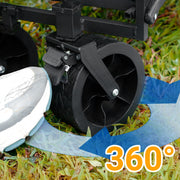 The enlarged and widened universal wheels with brakes have a strong grip and a shock-absorbing effect