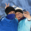 Snowboarder wearing a Finvizo balaclava under helmet