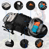 Finvizo 55L hiking backpack opened showing organized gear storage compartments