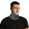 Finvizo gray fleece neck warmer worn around the neck
