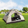 Finvizo pop up tent pitched on a grassy campsite