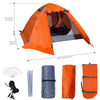 Finvizo 2-person lightweight backpacking tent with included accessories laid out