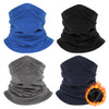 Finvizo fleece neck gaiter keeping angler warm on cold fall morning