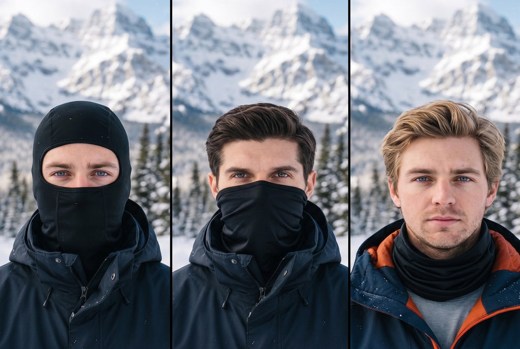 Finvizo balaclava vs ski mask vs neck gaiter winter face cover comparison - cold weather protection