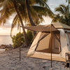Finvizo camping gear set up on a Florida Keys beach - florida keys camping humidity
