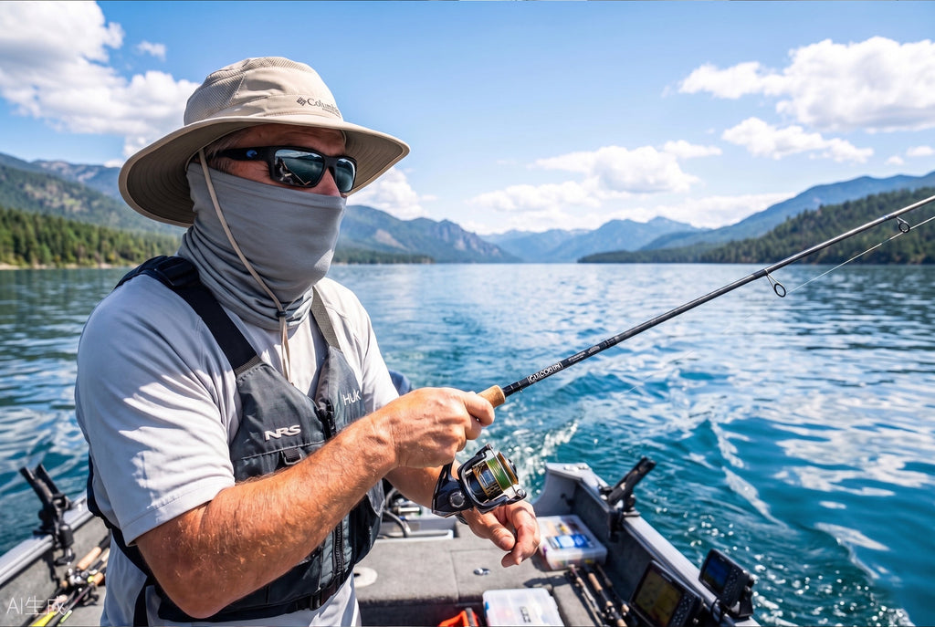 Finvizo Cooling Neck Gaiter 6-Pack for bass fishing sun protection - protect neck from sun fishing on boat