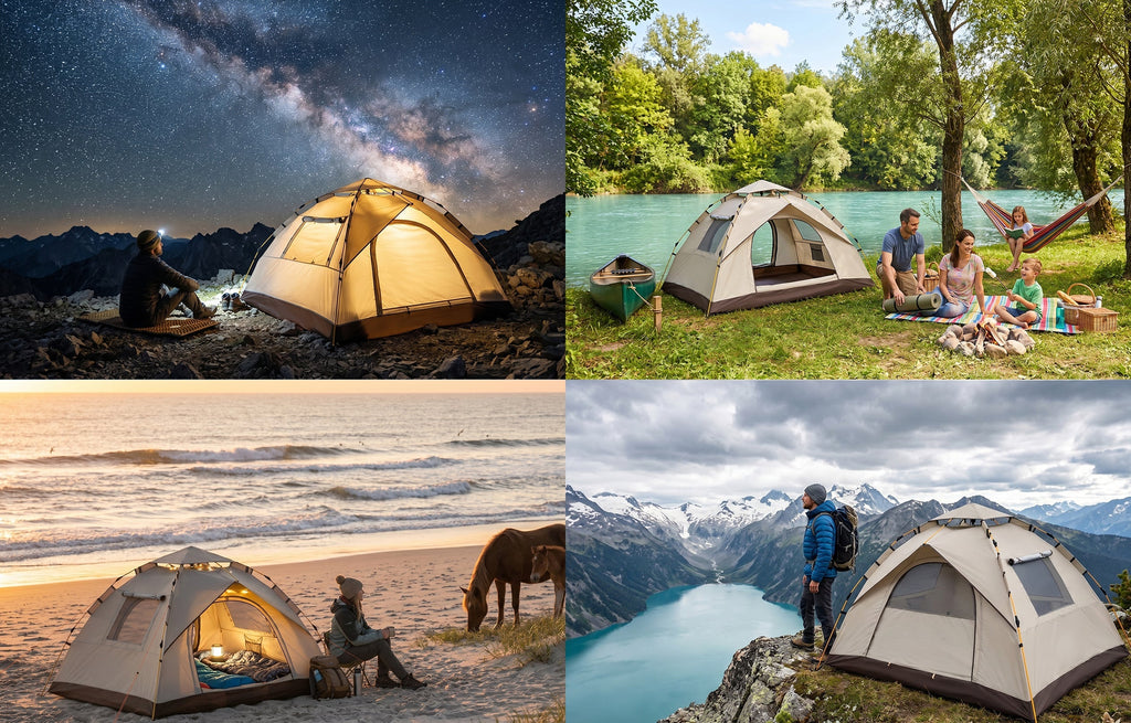 Finvizo tent and camping gear at a beautiful outdoor destination