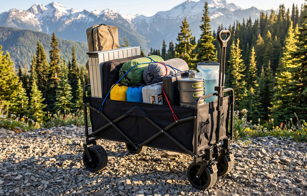 Finvizo durable camping wagon carrying gear safely outdoors