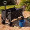 Finvizo folding wagon loaded with camping gear for a cold weather trip