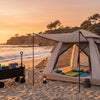 Finvizo folding wagon and instant tent at a California beach campsite - beach camping california gear