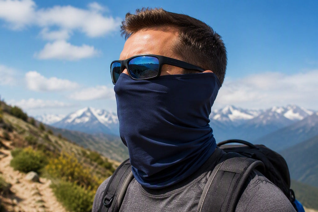 Finvizo Cooling Neck Gaiter for outdoor sun protection hero banner - neck gaiter faq wear wash choose