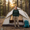 Finvizo 2-person tent at a solo campsite - solo female camper safety gear